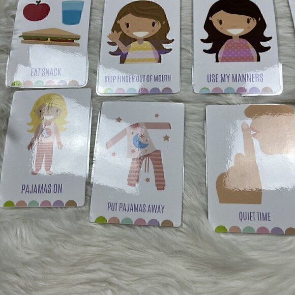 Lot of 29 Flash Cards Chores Laminated Homeschool Visual Picture Rounded Edges - Picture 6 of 8